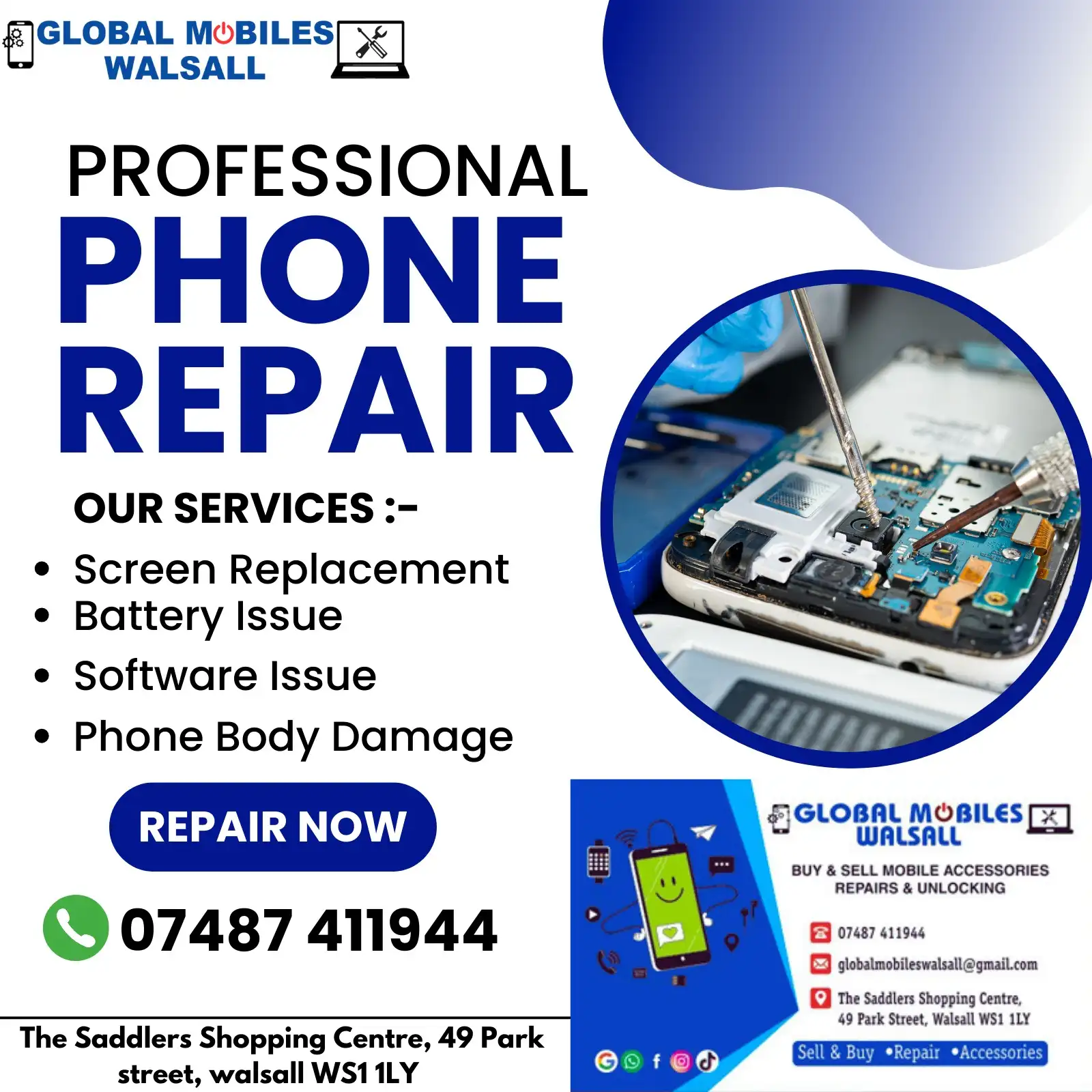 Mobile Phone Repair in Birmingham, Walsall & Merry Hill | 5-Star Rated